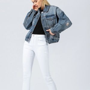 OVER SIZED CROPPED DENIM JACKET